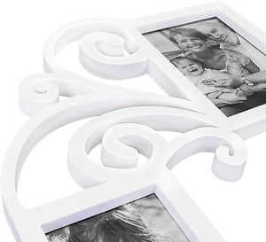 - Photo Frame | Plaque College Frame - Valentine Wall Decoration Combination - White PVC Picture Frame Selfie Gallery Collage W Wall Hanging Mounting Design | Love Heart Shape