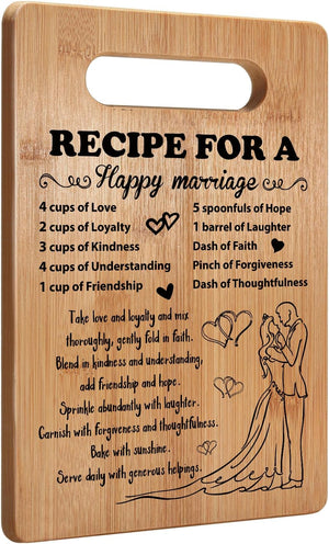 Wedding Gift for Couple 2024, Bridal Shower Gifts for Bride and Groom Engagement, Happy Marriage Cutting Board, Gifts for Wedding Shower, Newlywed Mr and Mrs Gifts Bride O Be Gifts