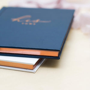 Hardcover Wedding His Hers Vow Books, Vows Starter Card Included - Elegant Rose Gold Foil Perfect Gifts Wedding Day Her Officiant Book - Pocket Notebook Vow Renewal 5.5" X 3.9"